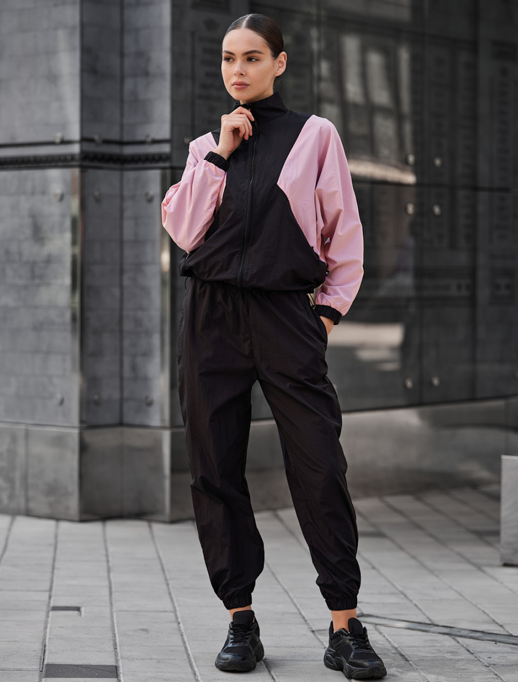 Damski dres Staff retro black & pink oversize