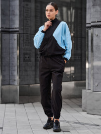 Damski dres  Staff retro black & light blue oversize