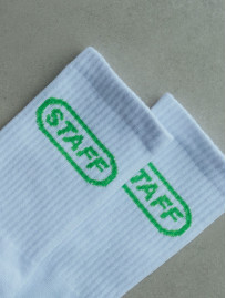 Skarpety Staff logo white & green