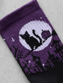 Skarpety Staff Halloween moon & cat