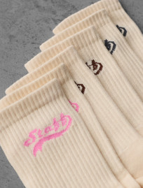Skarpety damskie Staff beige logo (trzy pary)