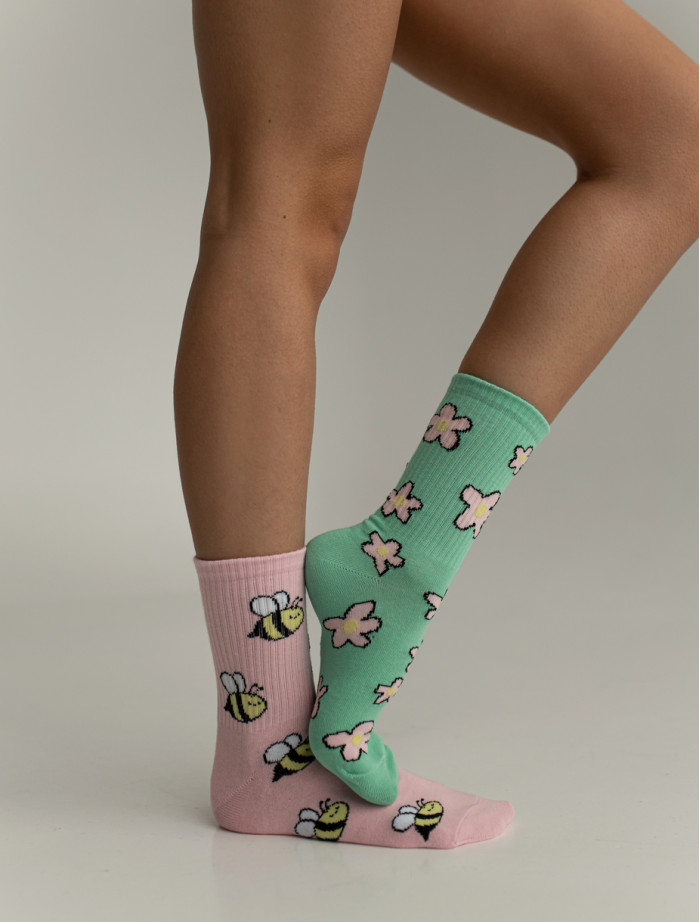 Skarpety damskie Staff pink & green