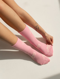 Skarpety Staff beige & pink  logo 2 (trzy pary)