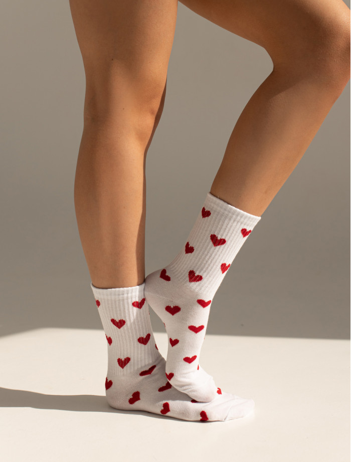 Skarpety damksie Staff red hearts