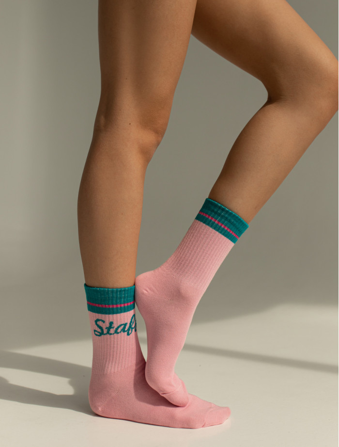 Skarpety Staff pink logo