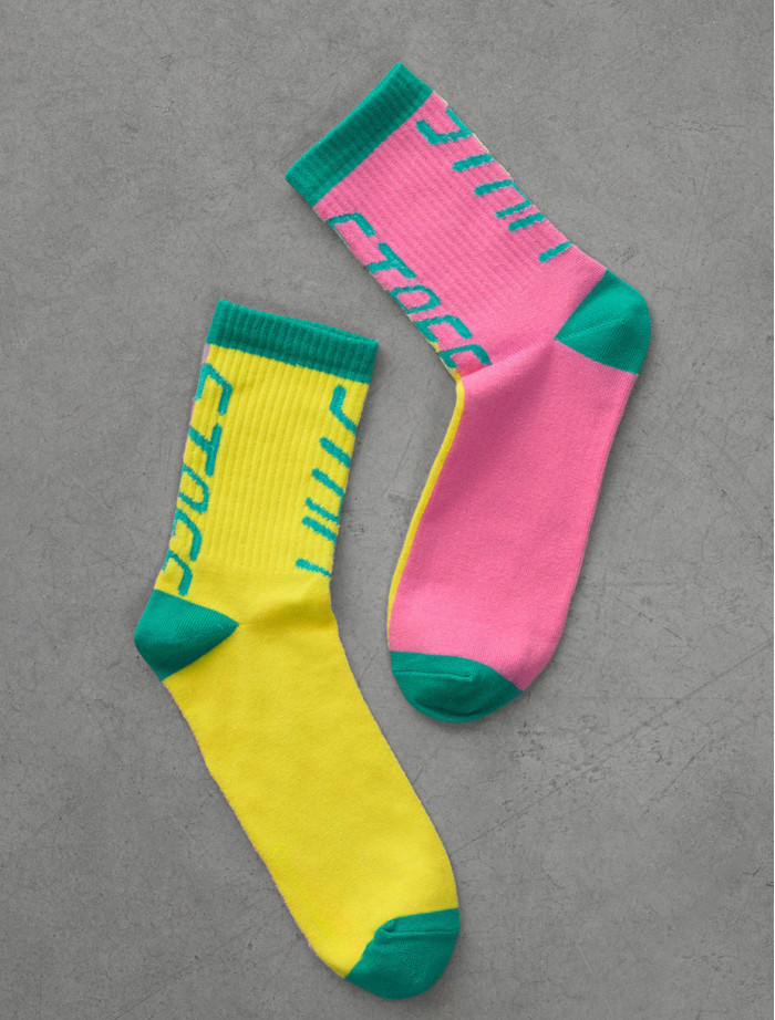 Skarpety Staff lime & pink