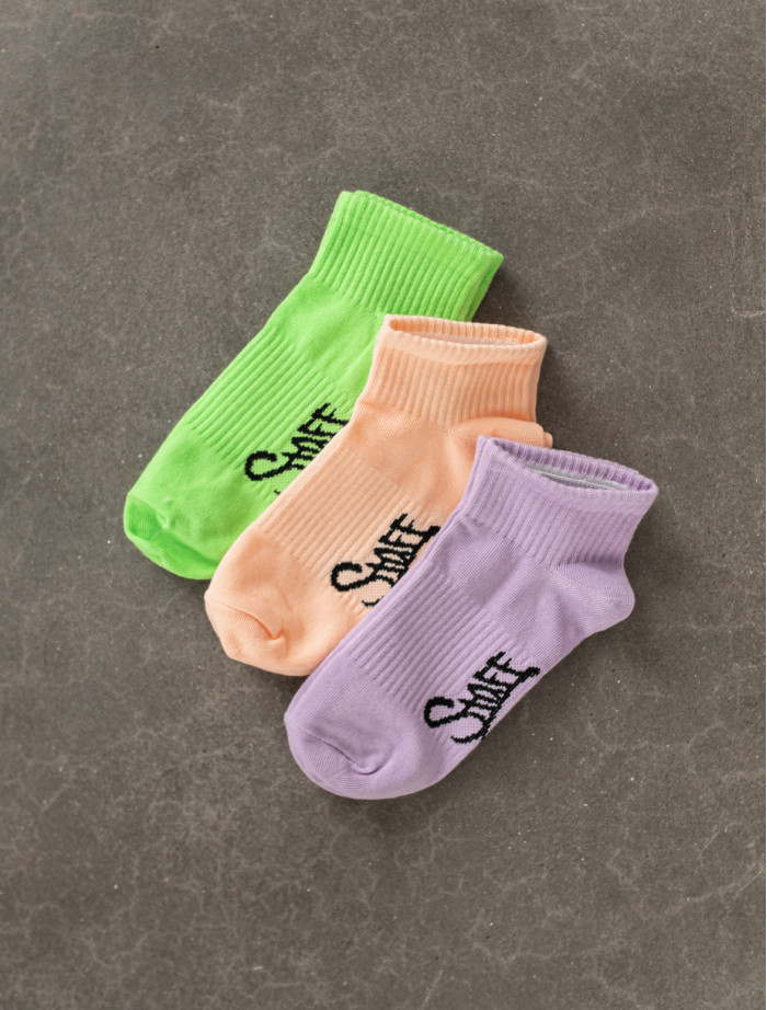 Skarpety Staff peach/violet/green 36-39 (trzy pary)