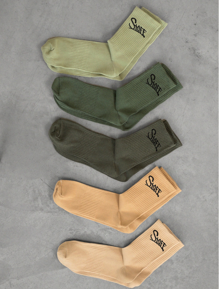 Skarpety Staff beige & green (pięć par) (r.39-42)