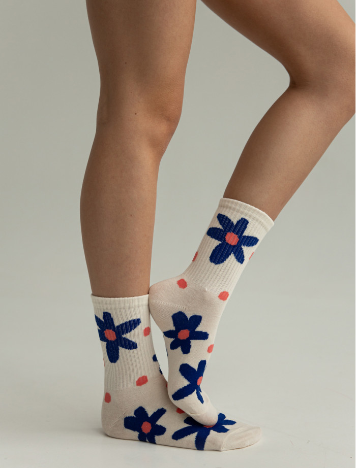 Skarpety Staff blue flower