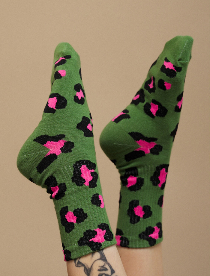 Skarpety Staff green & pink