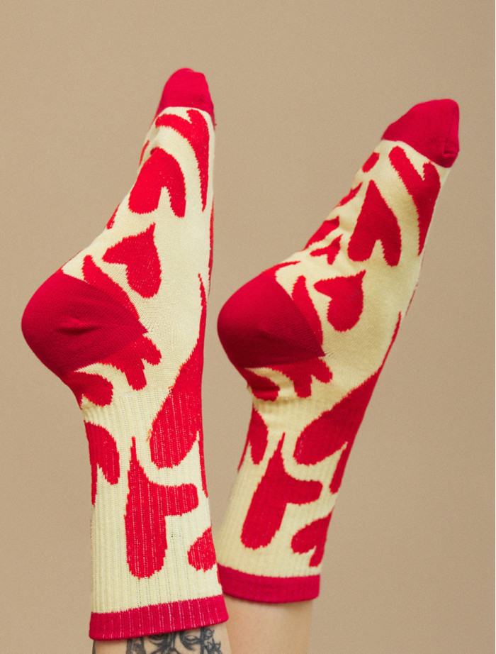 Skarpety Staff red hearts