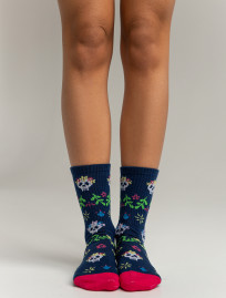 Skarpety Staff Halloween skull & flowers