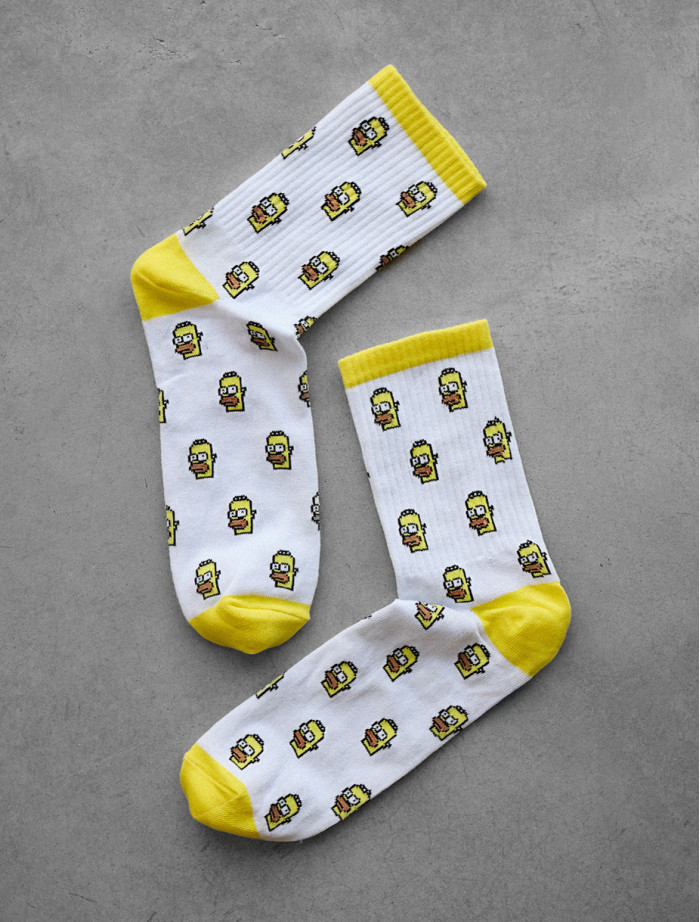 Skarpety Staff white & lime