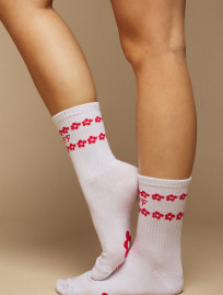 Skarpety Staff white & red logo