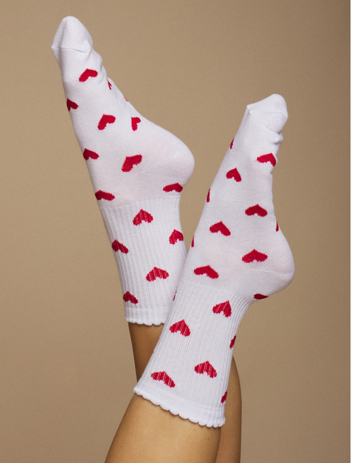 Skarpety Staff red hearts