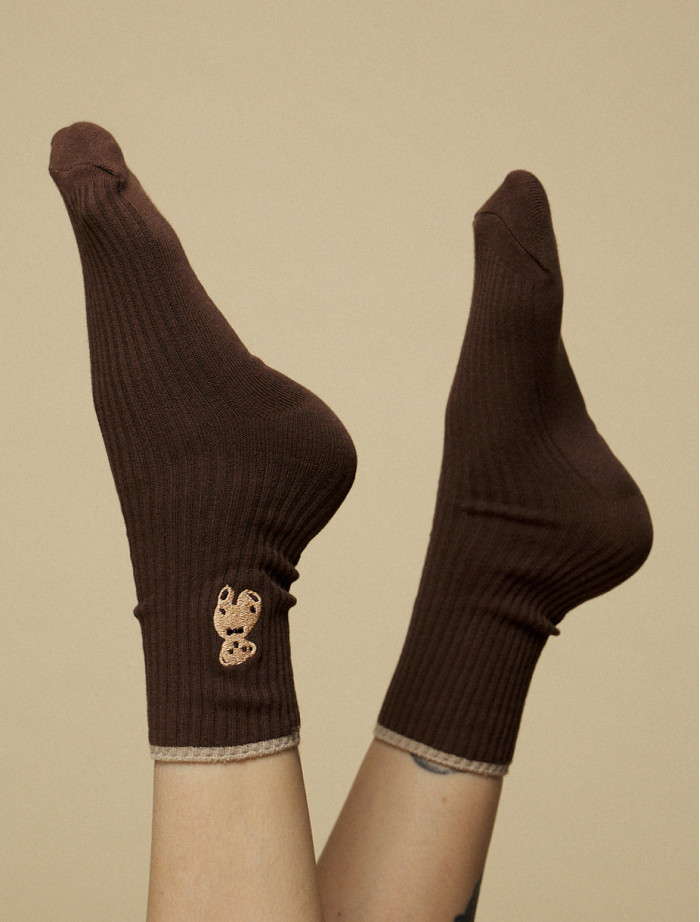 Skarpety Staff dark brown bear