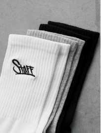 Skarpety Staff white/gray/black logo (3 pary) (r.39-42)