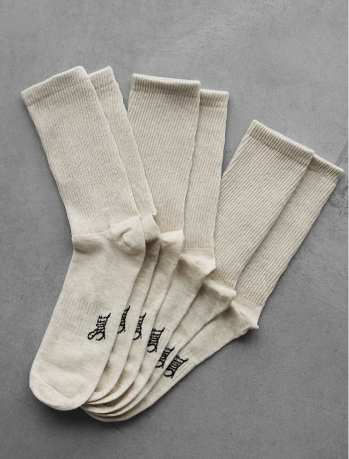 Skarpety Staff beige logo (3 pary) (r.43-46)