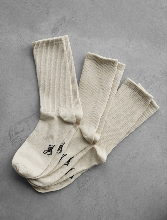 Skarpety Staff beige logo (3 pary) (r.39-42)