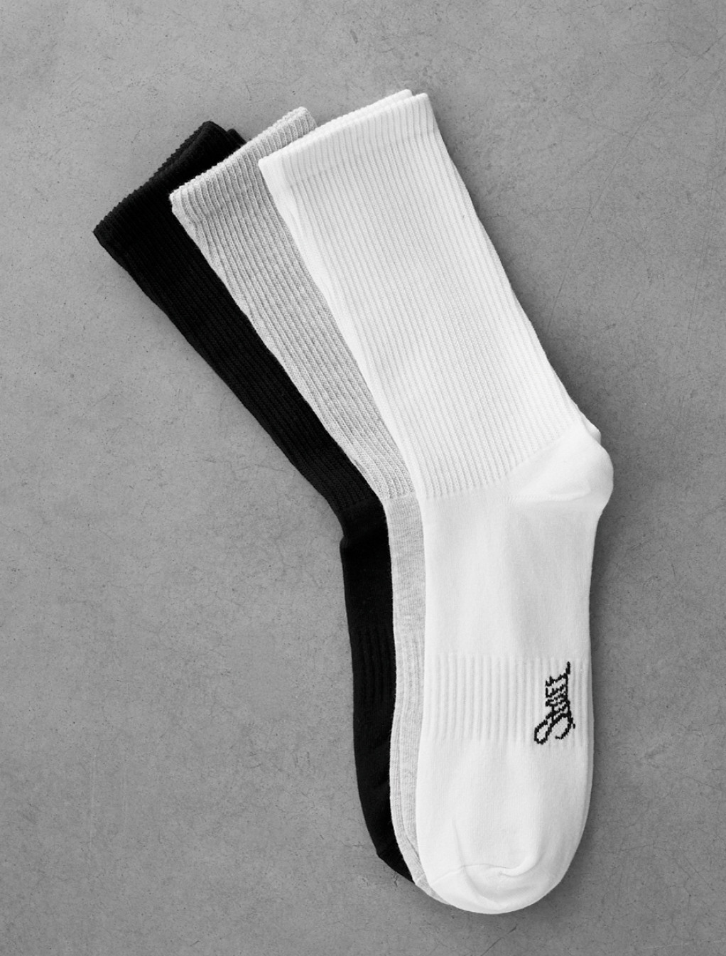 Skarpety Staff white/light gray/black logo (tzry pary) (r.43-46)