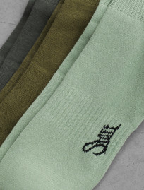 Skarpety Staff green mix logo trzy pary) (r.43-46)