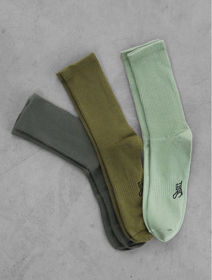Skarpety Staff green mix logo trzy pary) (r.43-46)