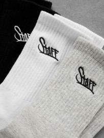 Skarpety Staff black/white/light gray logo (trzy pary) (r.43-46)