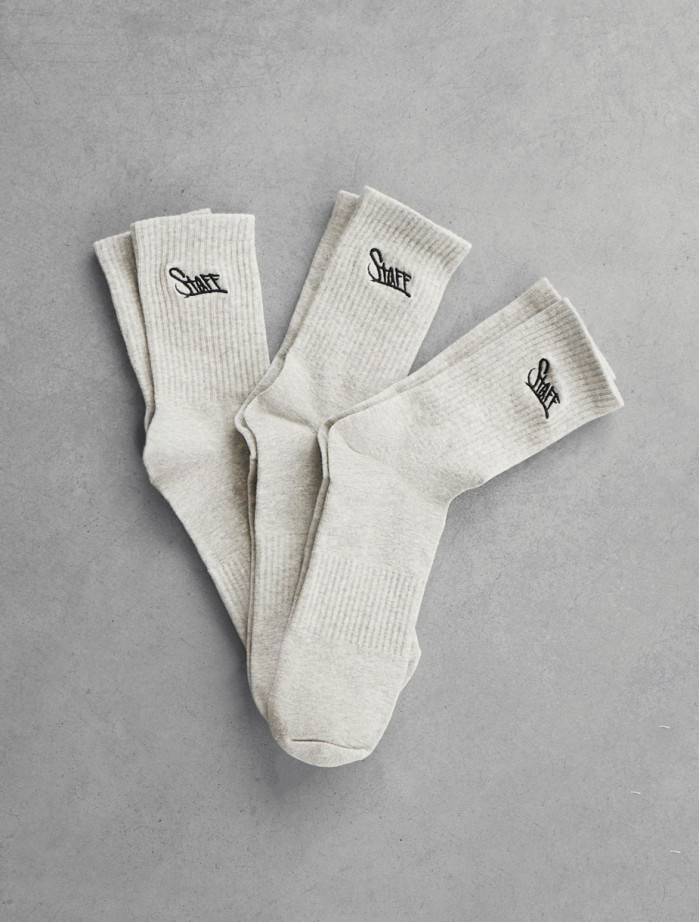 Skarpety Staff light gray logo (trzy pary) (r.43-46)