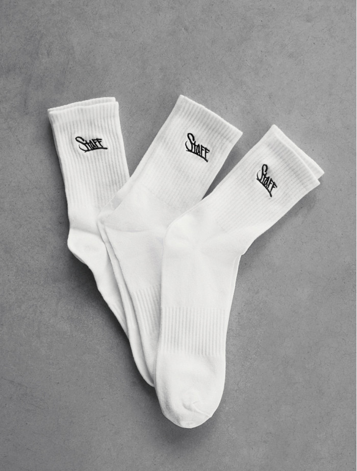 Skarpety Staff white logo (trzy pary) (r.43-46)