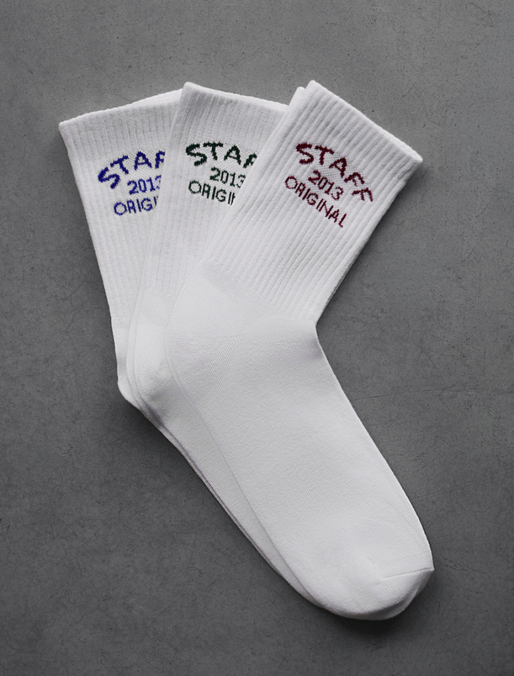 Skarpety Staff original white (trzy pary) (r.40-45)