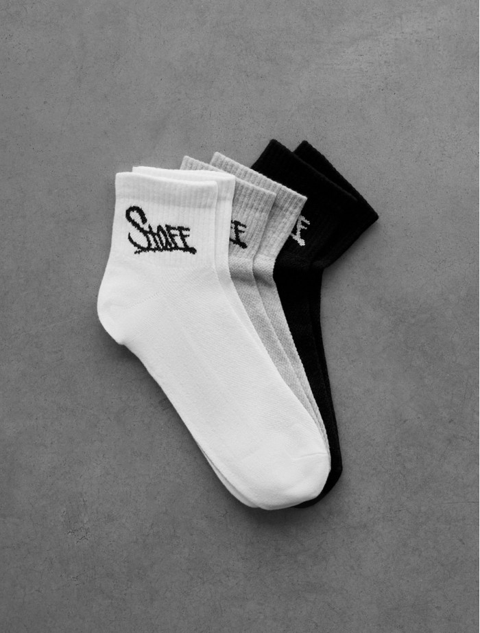 Skarpety Staff black/gray/white logo (trzy pary) (r.39-42)