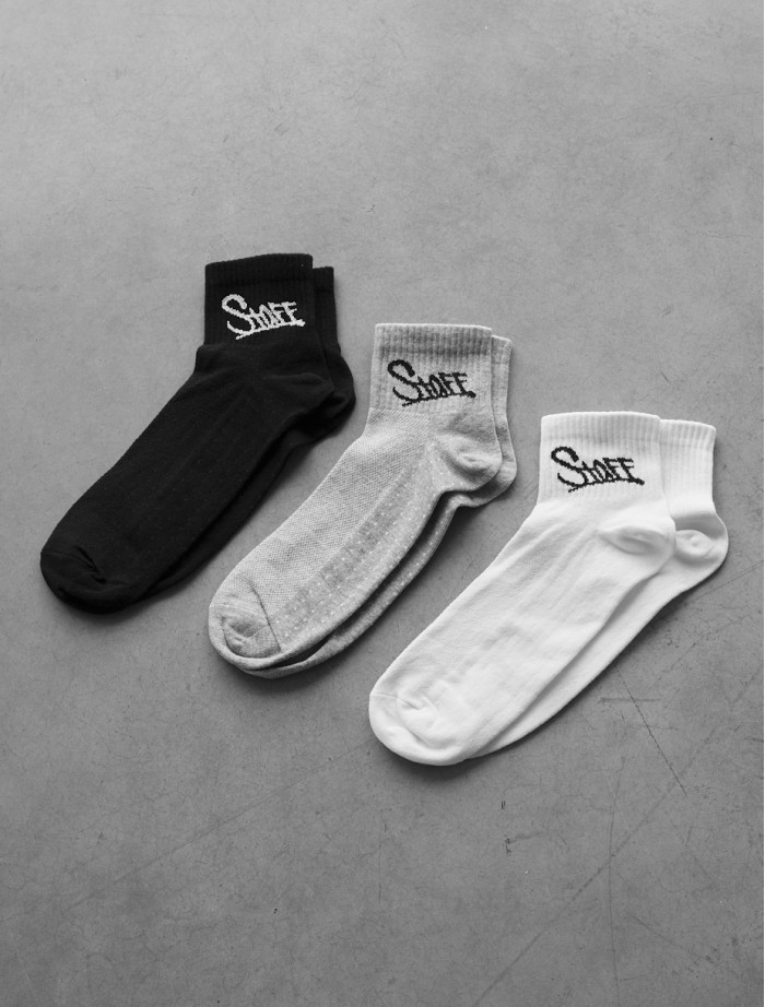 Skarpety o średniej długości Staff black/gray/white  logo (3 pary) (r.43-46)