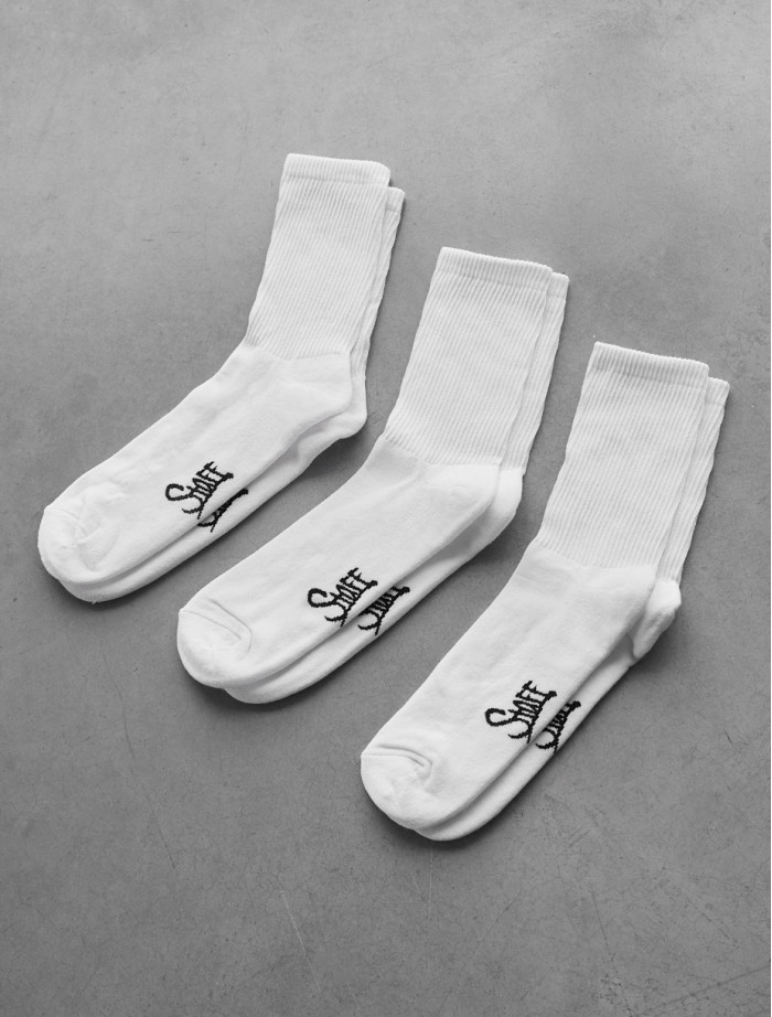 Skarpety Staff white  (3 pary) (r.43-46) (ocieplane)