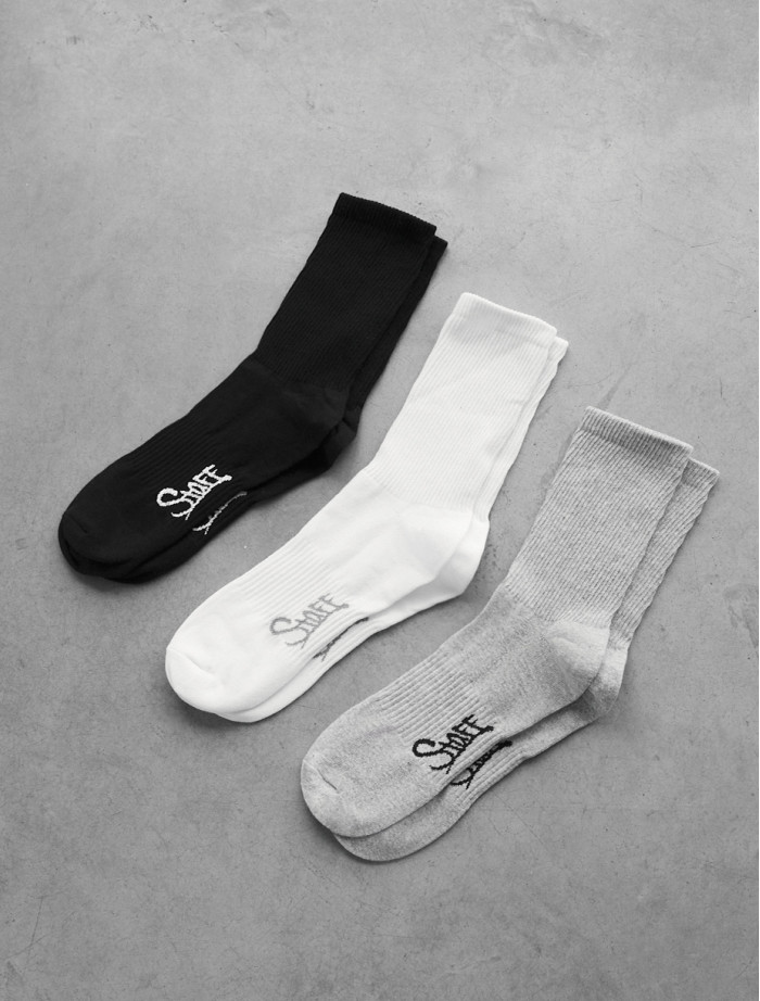 Skarpety Staff black/white/gray logo (trzy pary) (r.39-42)