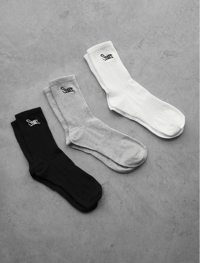 Skarpety Staff black/gray/white logo (3 pary) (r.39-42)