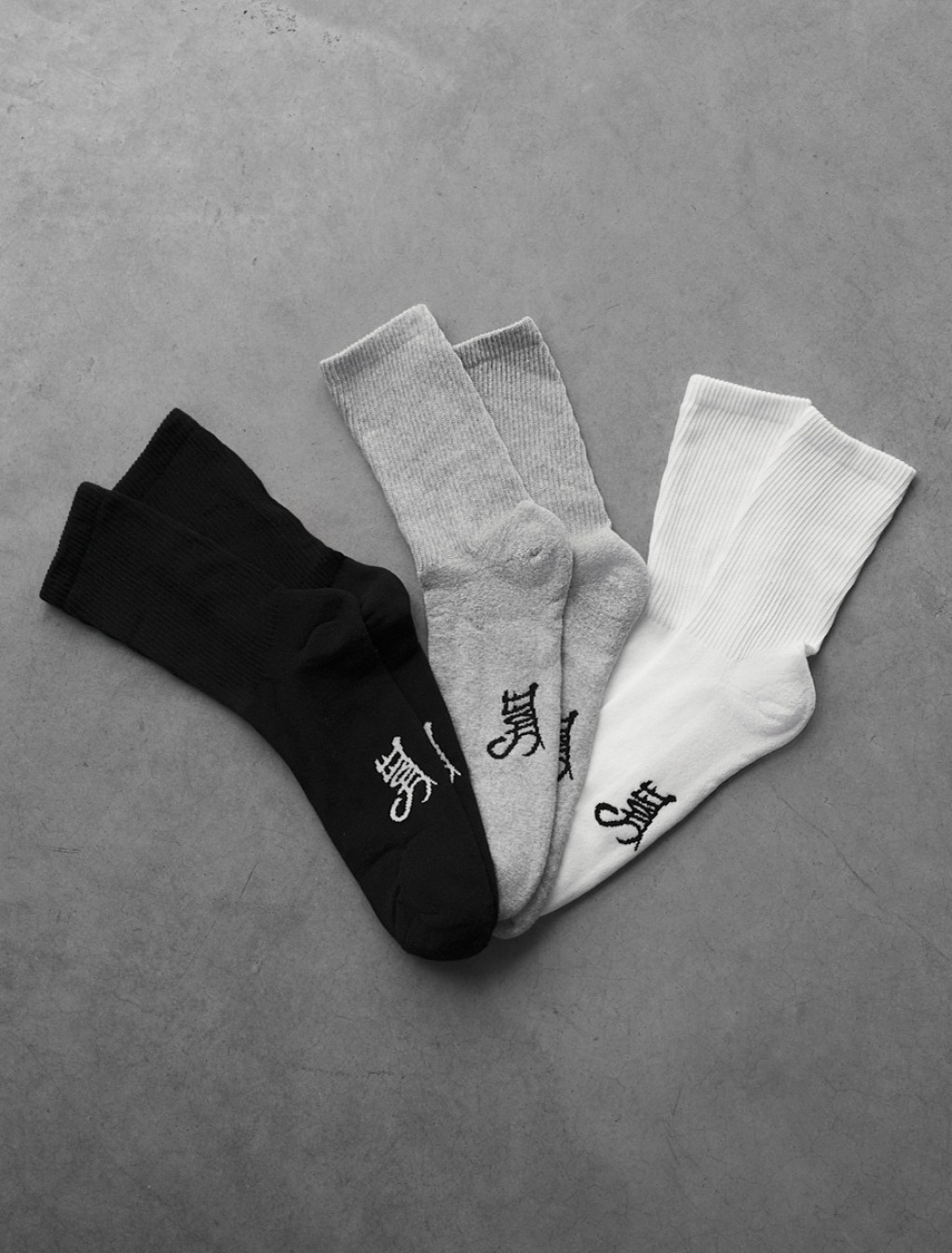 Skarpety Staff black/gray/white logo (3 pary) (r.43-46) (ocieplane)