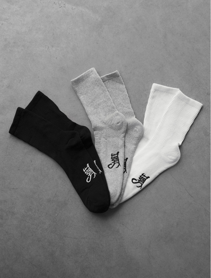 Skarpety Staff black/gray/white logo (3 pary) (r.43-46) (ocieplane)