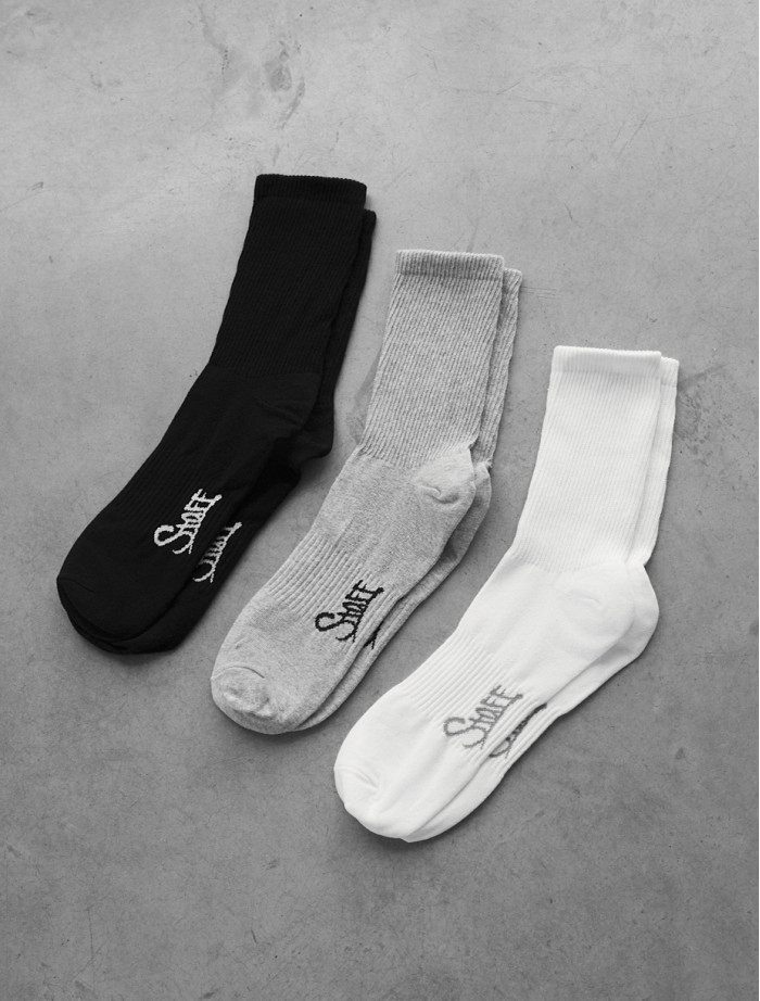 Skarpety  Staff black/gray/white logo (3 pary) (r.43-46)