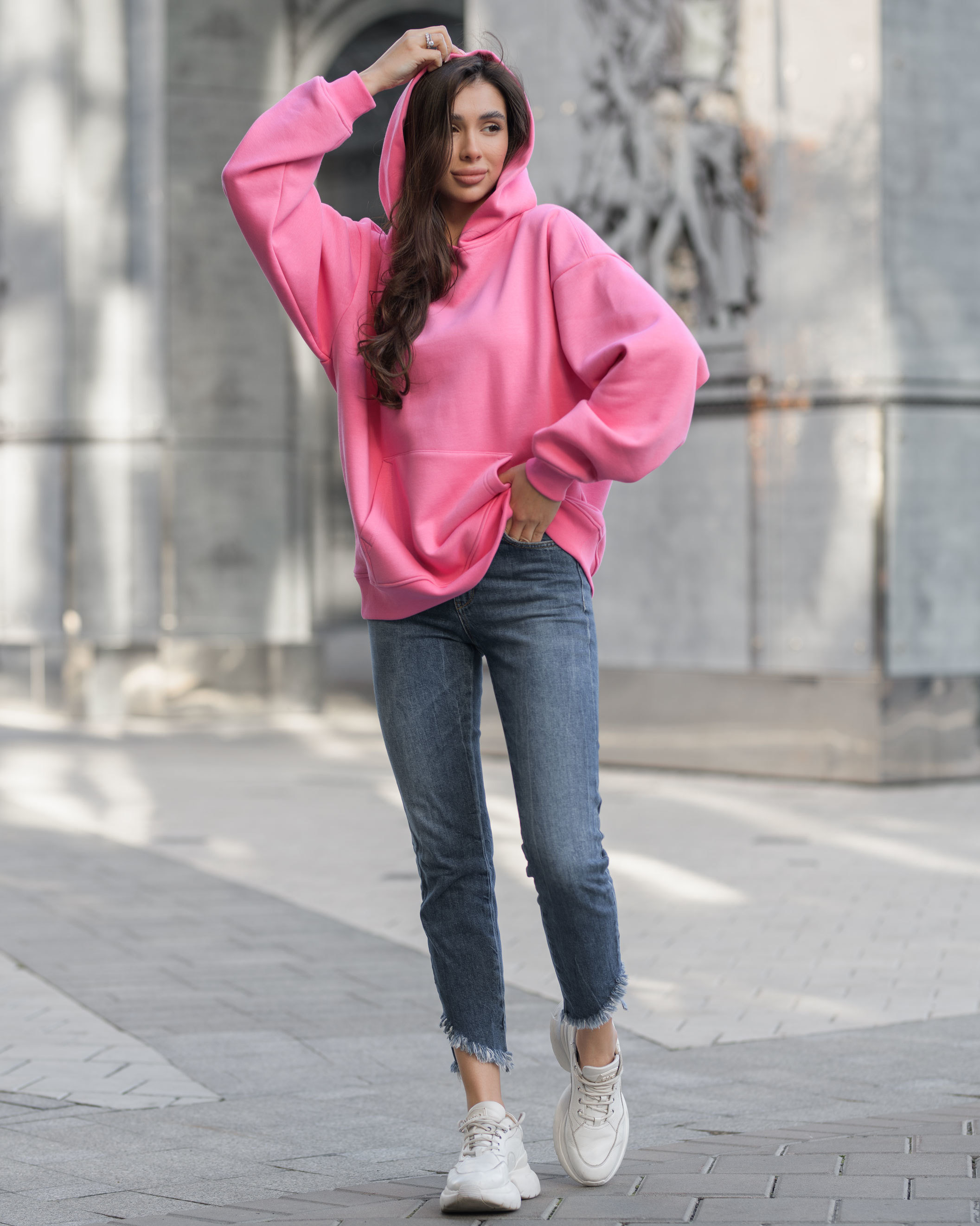 Damska bluza Staff pink oversize fleece