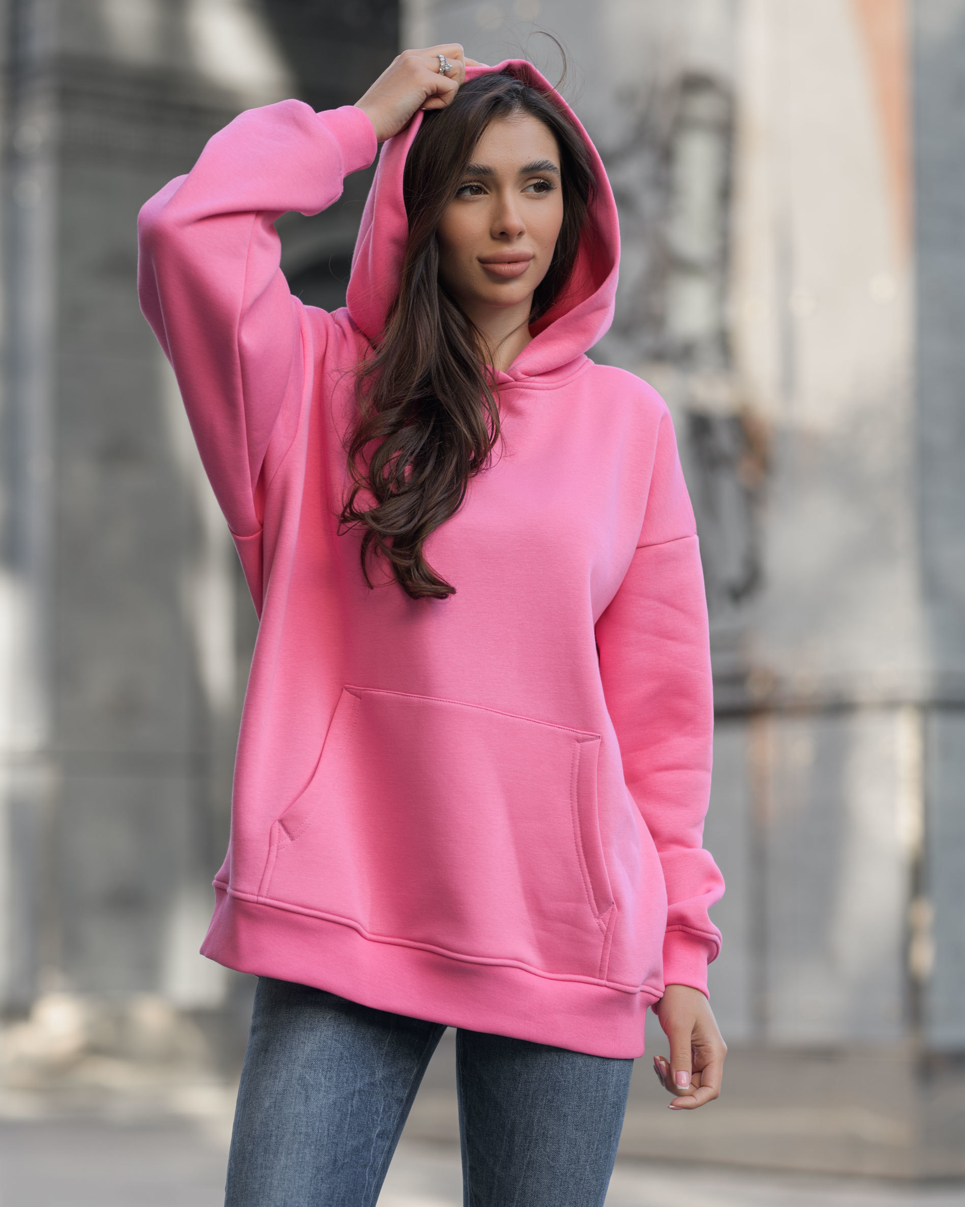 Damska bluza Staff pink oversize fleece