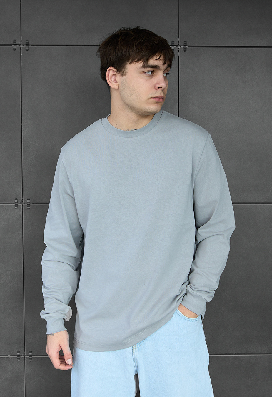 Longsleeve Staff gray oversize