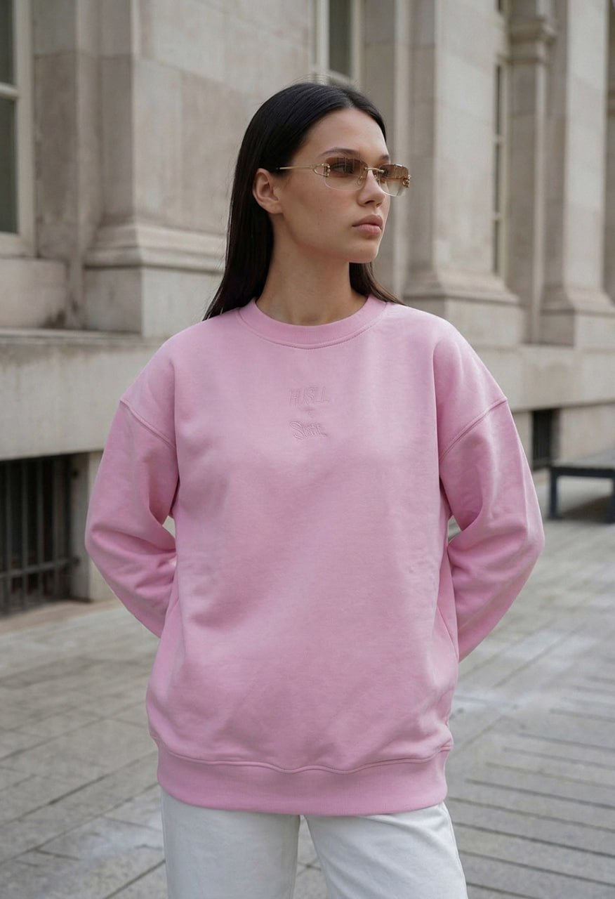 Bluza Staff x Husll pink logo oversize