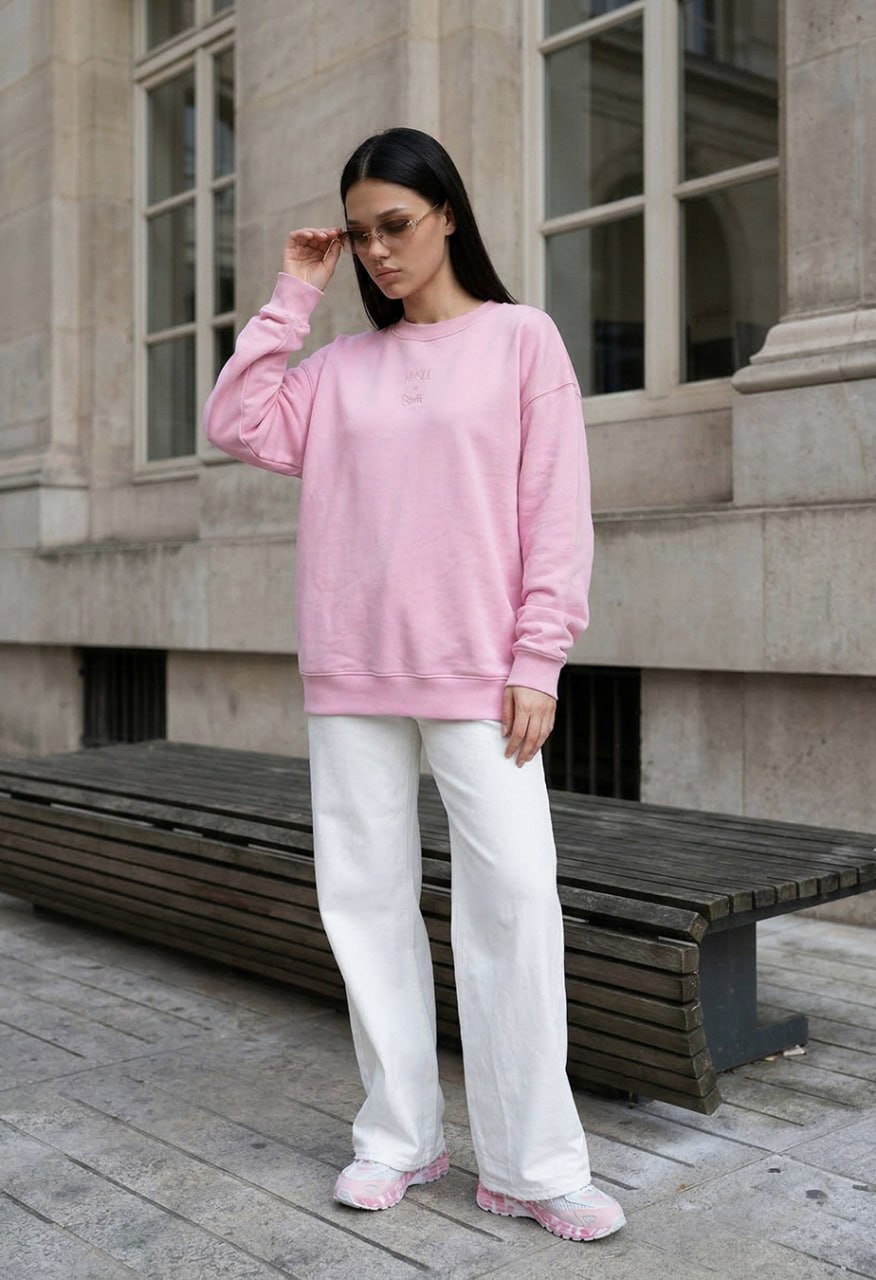 Bluza Staff x Husll pink logo oversize