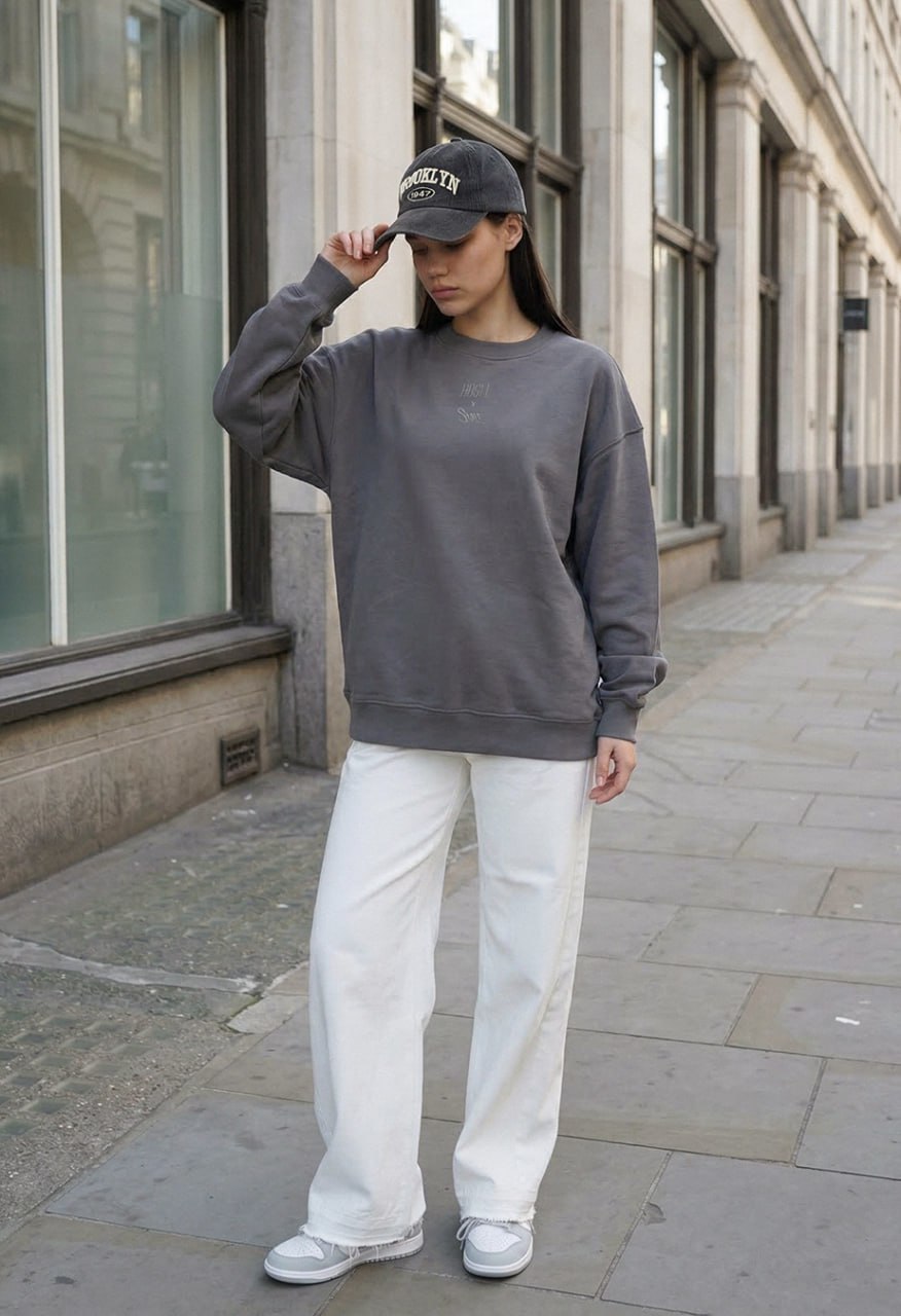 Bluza Staff x Husll gray logo oversize