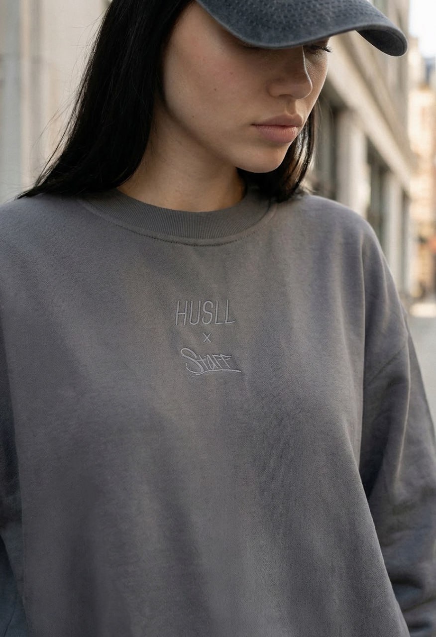 Bluza Staff x Husll gray logo oversize
