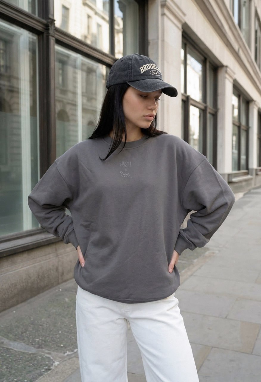 Bluza Staff x Husll gray logo oversize