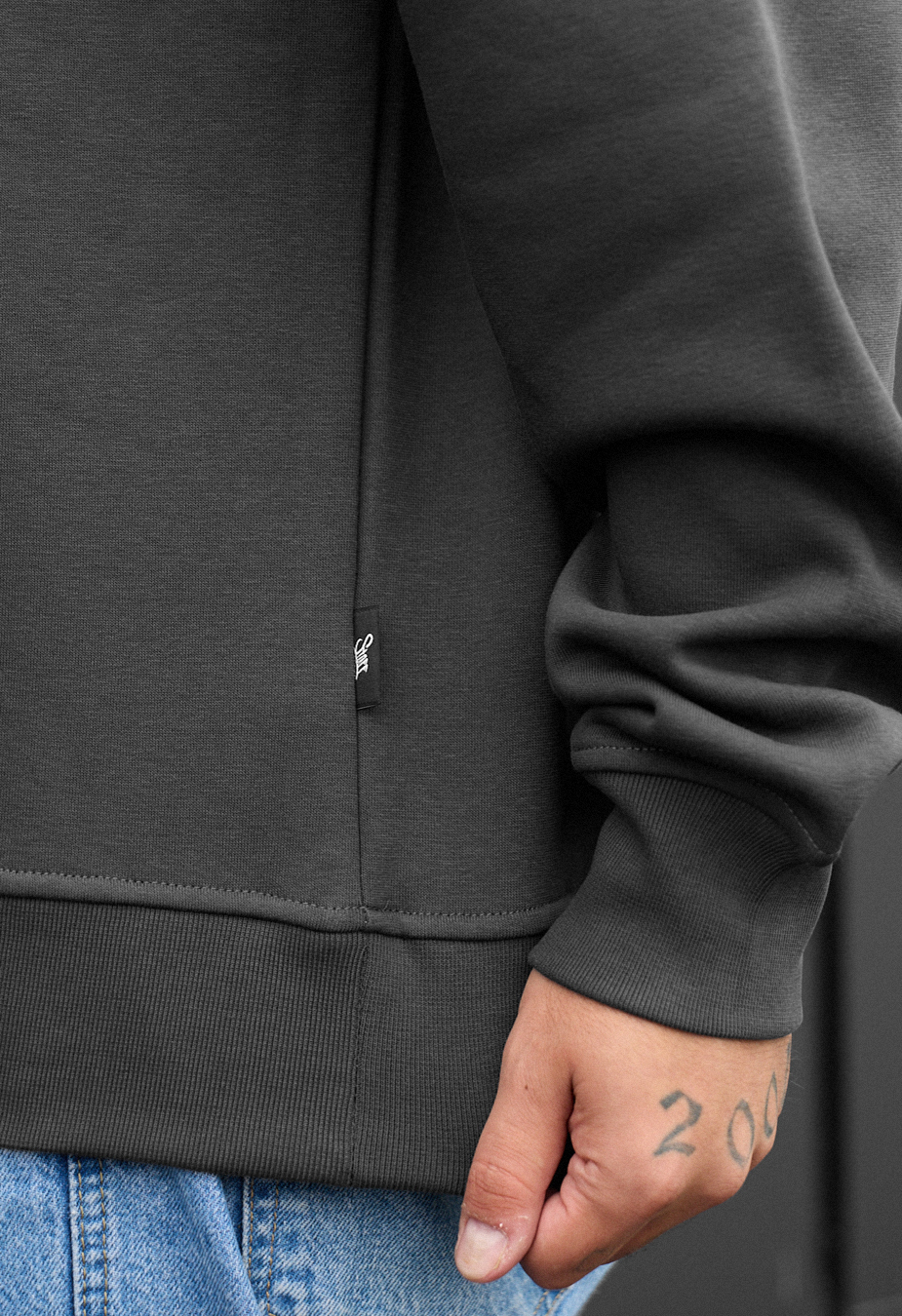 Bluza Staff dark gray2 oversize fleece