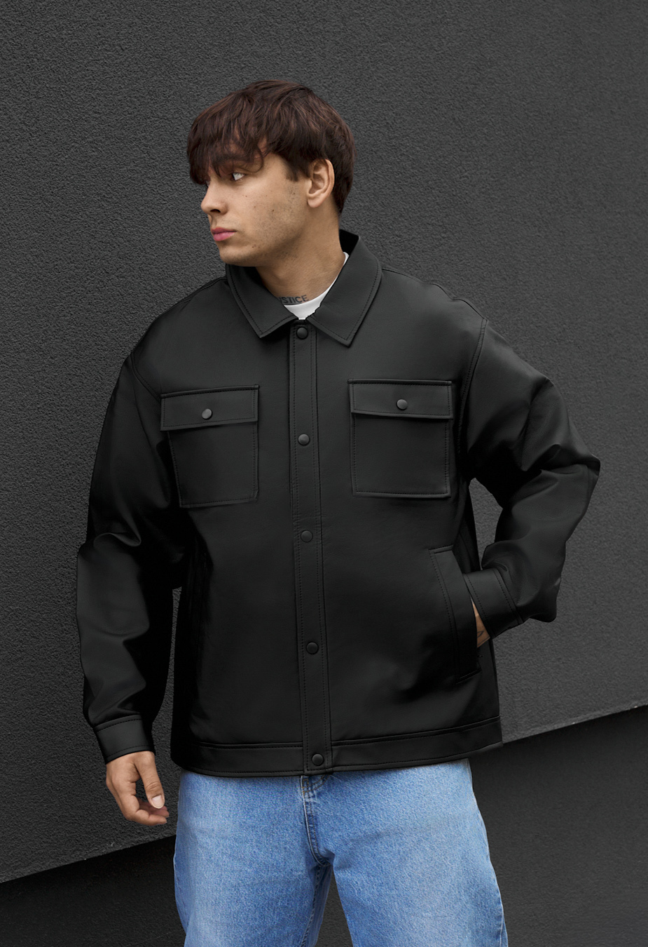 Kurtka skórzana Staff sf black