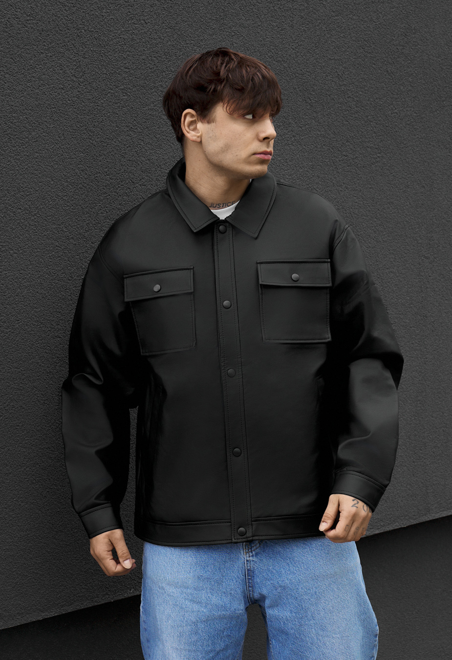 Kurtka skórzana Staff sf black