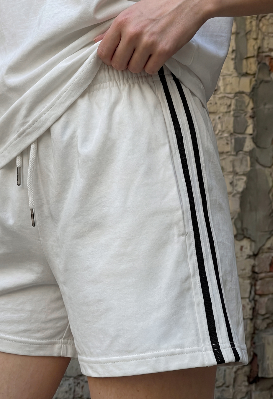 Komplet koszulka + spodenki Staff pry white & black